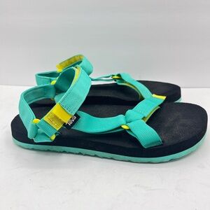 Teva Women’s Size 10 Mush Sandals Aqua/Yellow Outdoor Sporty Summer